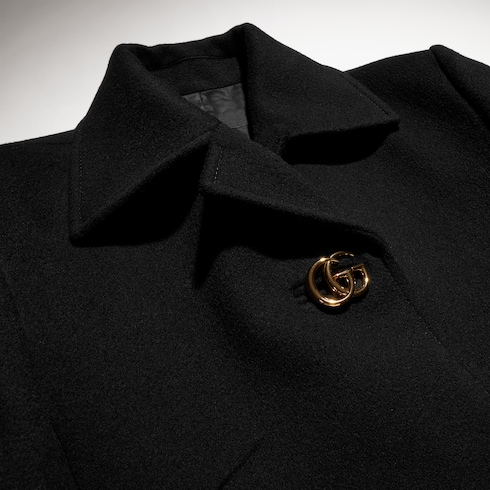 Manteau en laine avec bouton Double G
