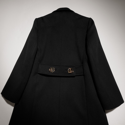 Wool coat with Double G button
