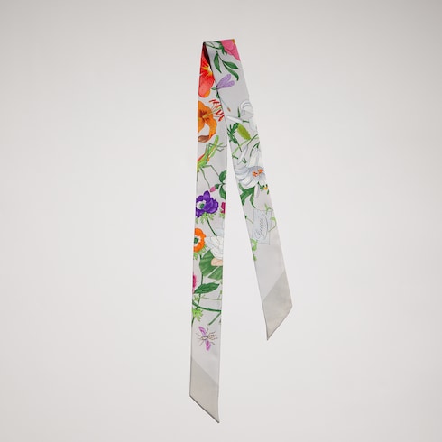 Printed silk twill ribbon