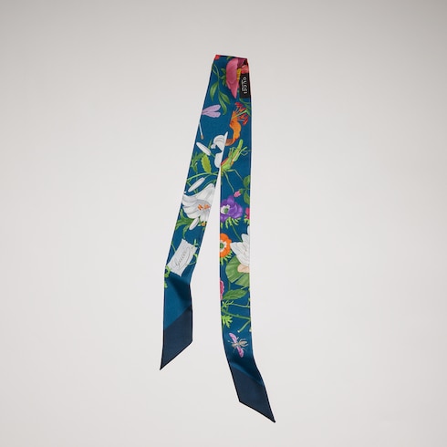 Printed silk twill ribbon