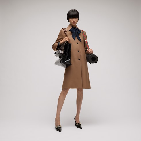 Manteau en laine légère nattée