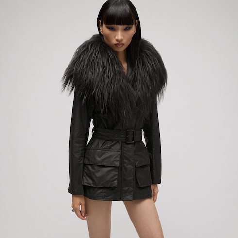 Chaqueta de algodón con revestimiento y 'shearling'