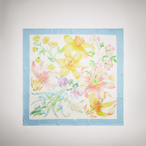 Vierecktuch aus Seidenjacquard mit Doppel G Print