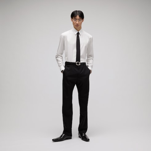 Silk cotton poplin shirt