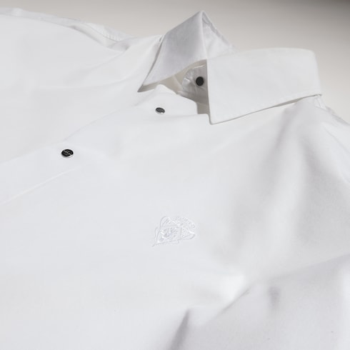 Chemise en popeline de coton et soie