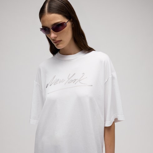Camiseta de punto de algodón con estampado