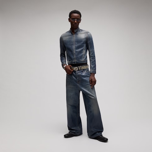 Reversible belt with Interlocking G buckle