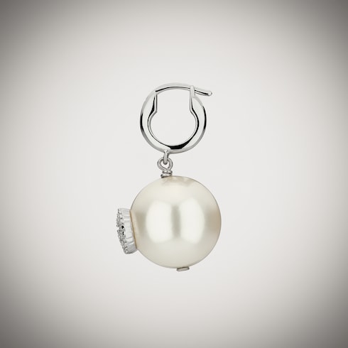 Pearl and crystal drop earrings