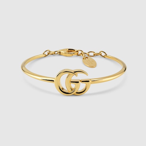 GG Marmont sculpted bracelet in gold-toned brass | GUCCI® US