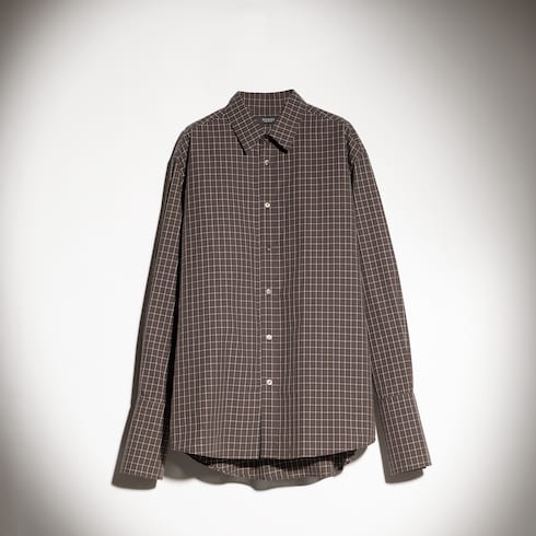 Camisa de popelina de algodón a cuadros