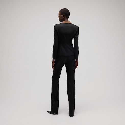 Wool grain de poudre jacket