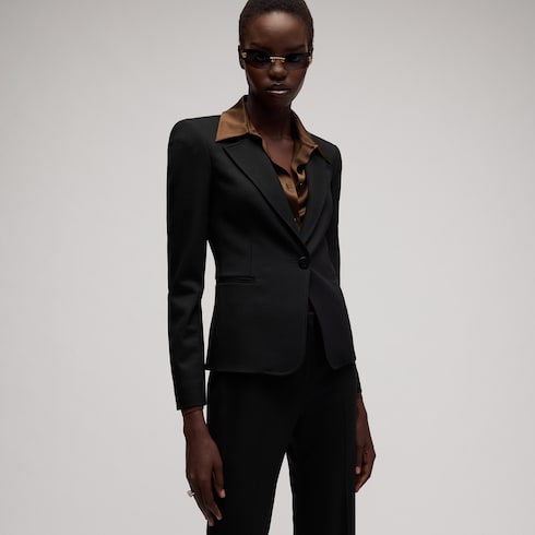 Wool grain de poudre jacket