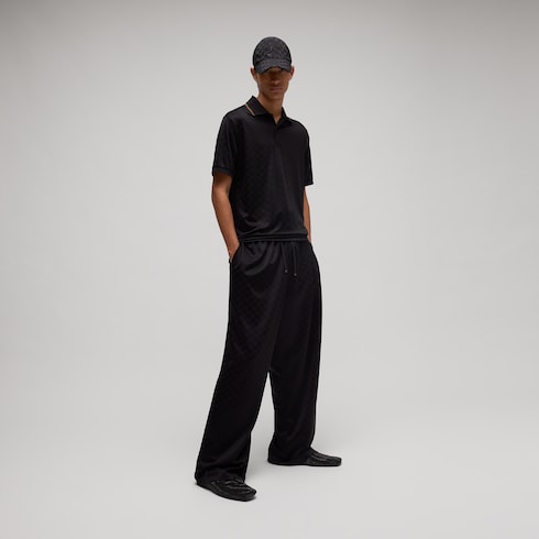 GG stretch nylon jacquard polo shirt
