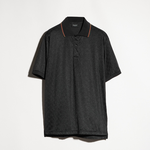 GG stretch nylon jacquard polo shirt
