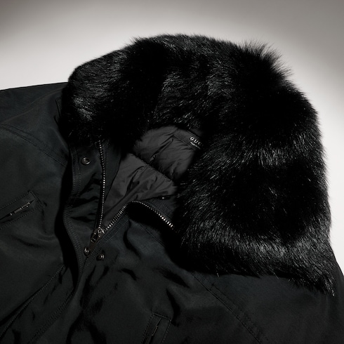 Jackett aus technischer Baumwoll-Faille mit Shearling