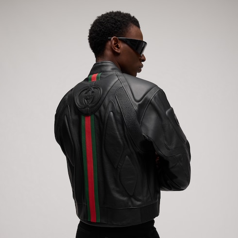 Soft grainy bull leather biker jacket