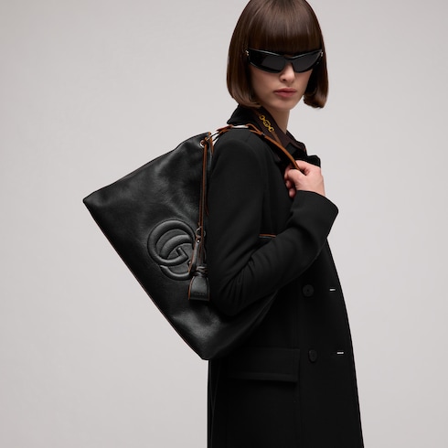 Large shoulder bag with Double G detail
