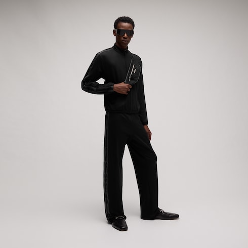 Pantalon de sport en coton avec bande Web discrète