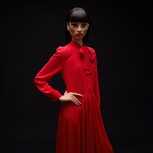 Silk crêpe de chine chemisier dress