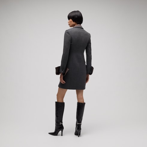 Checked wool coat