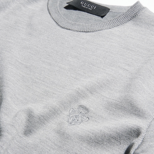 Cropped knit wool silk blend T-shirt