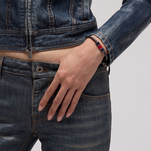 Bracelet avec plaque Web en émail