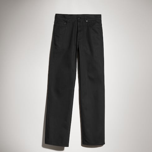 Pantalon en denim de coton avec broderie