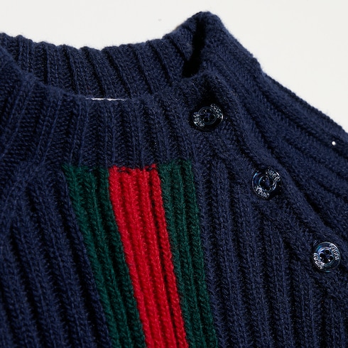 Bébé - Pull en laine avec bande Web