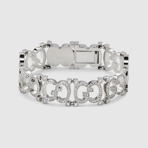 Structured bracelet with crystal GG