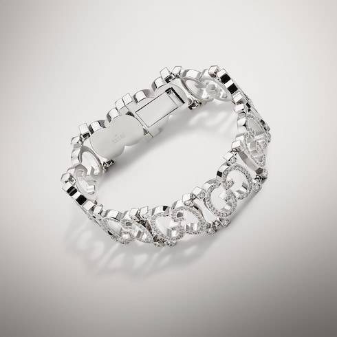 Bracciale strutturato con cristalli GG