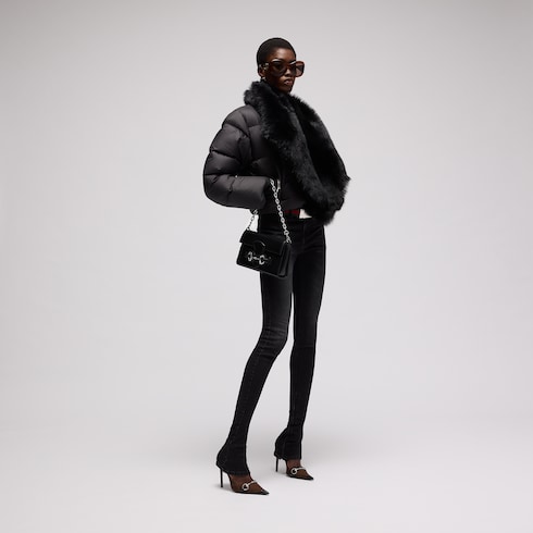 Veste en polyester matelassée avec shearling