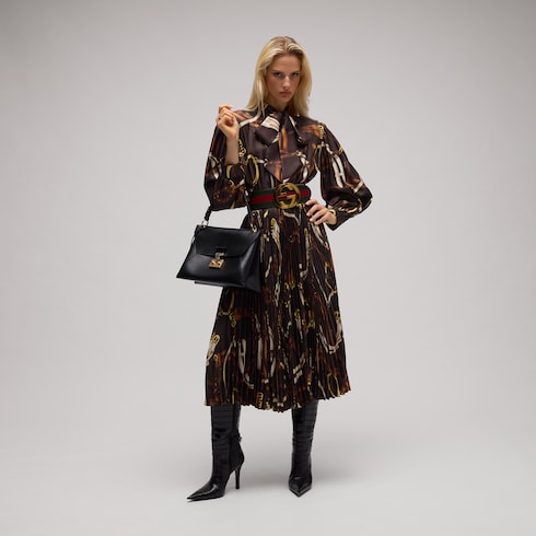 Robe chemisier en twill de soie imprimé