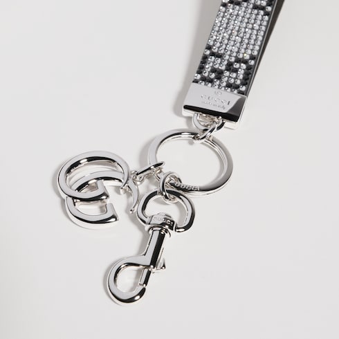 Crystal keychain charm with GG