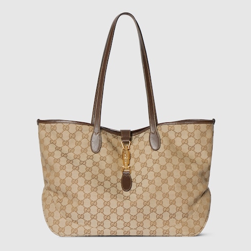 GUCCI ニュージャッキー　トートバッグ Gucci Jackie medium tote bag in sand and brown GG canvas | GUCCI® US
