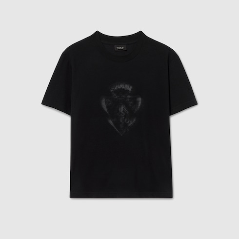 Camiseta de algodón con insignia Gucci
