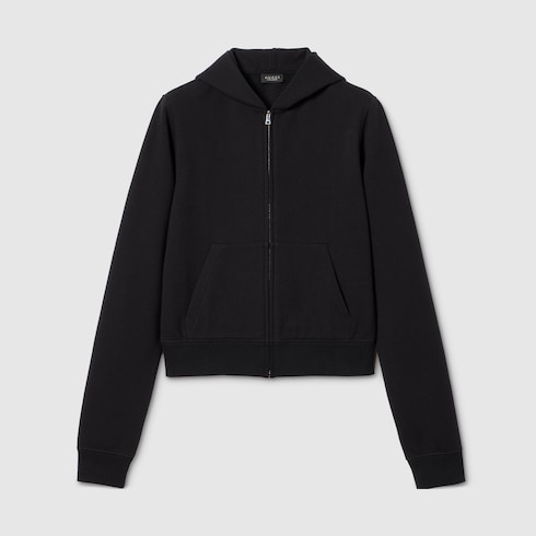 Cotton jersey and cashmere zip jacket