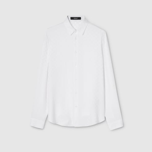 GG silk jacquard shirt in white | GUCCI® US