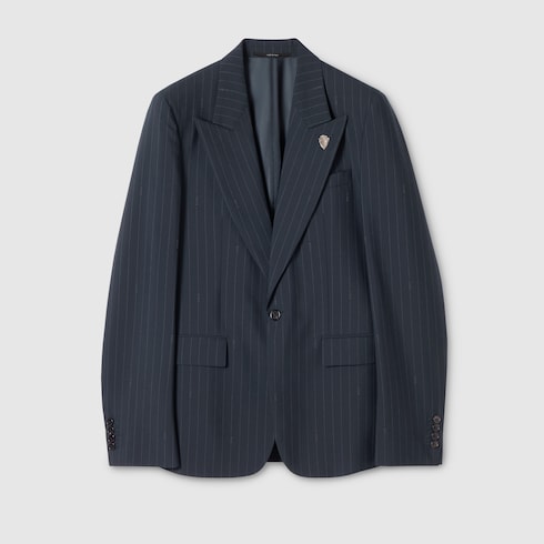 Veste en laine à fines rayures Gucci