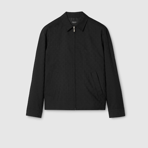GG wool zip jacket in black | GUCCI® US