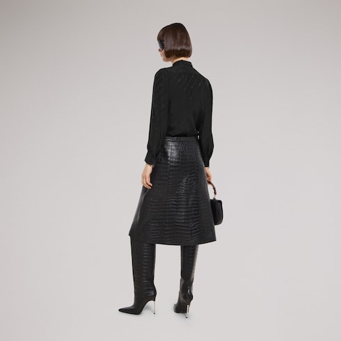 Silk crêpe satin Interlocking G shirt