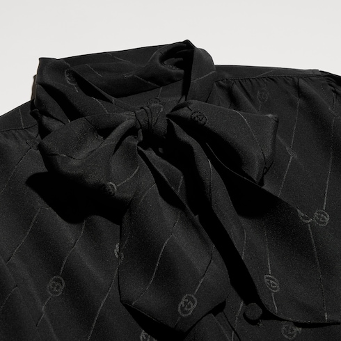 Silk crêpe satin Interlocking G shirt