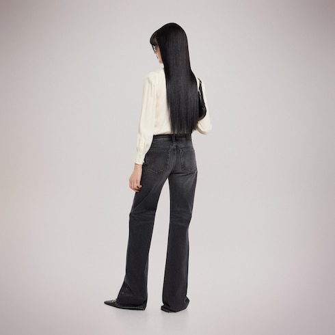 Silk crêpe satin Interlocking G shirt