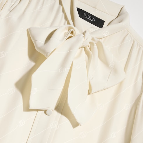 Silk crêpe satin Interlocking G shirt