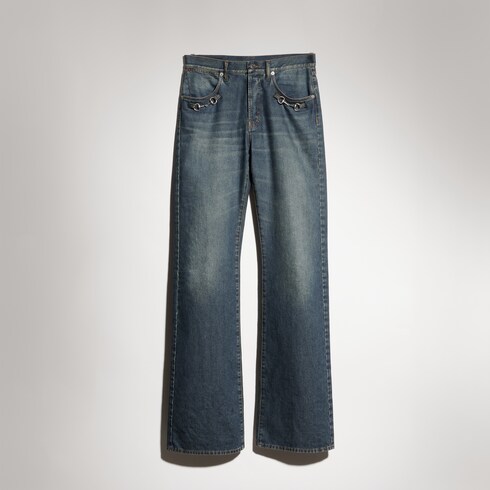 Pantalon en denim de coton avec détail Mors