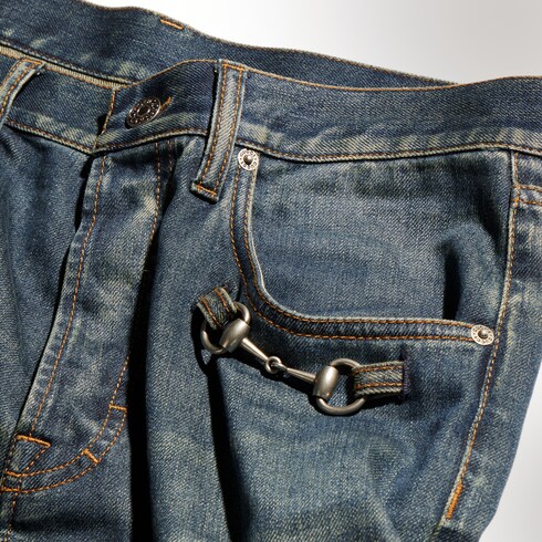 Pantalon en denim de coton avec détail Mors