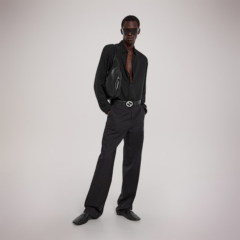 Chemise en jacquard de soie GG