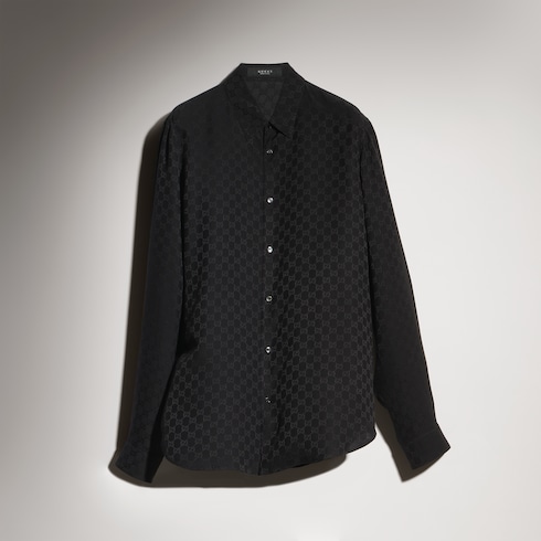 Camicia in seta GG jacquard