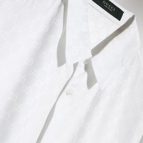 Camicia in seta GG jacquard