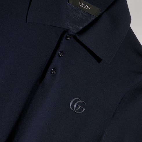 Polo in maglia di lana con ricamo