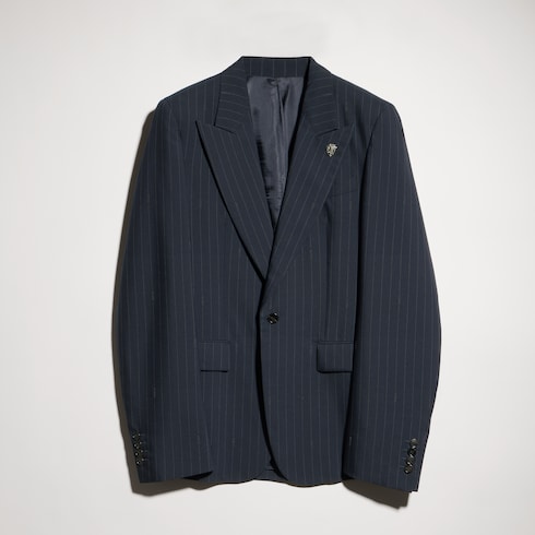Veste en laine à fines rayures Gucci